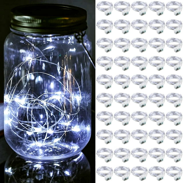 Fairy Lights ZGWJ, 7 pies, 20 LED, cable plateado, 3 modos, blanco frío