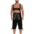 thumbnail image 2 of Njagoc3 Mens Bavarian Leather Lederhosen Shorts Set, Traditional Brown, Oktoberfest & Cultural Events Outfit, 2 of 6