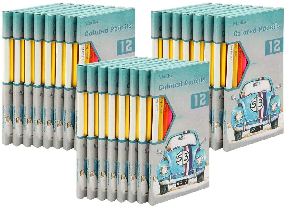 144 Colored Pencils for Kids Pre-Sharpened Madisi Colored Pencils Bulk 12 Packs of 12-Count