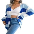 thumbnail image 4 of Cardigan en Tricot pour Femmes Manches Longues Ouvert devant Veste Rayée Automne Pull, 4 of 7
