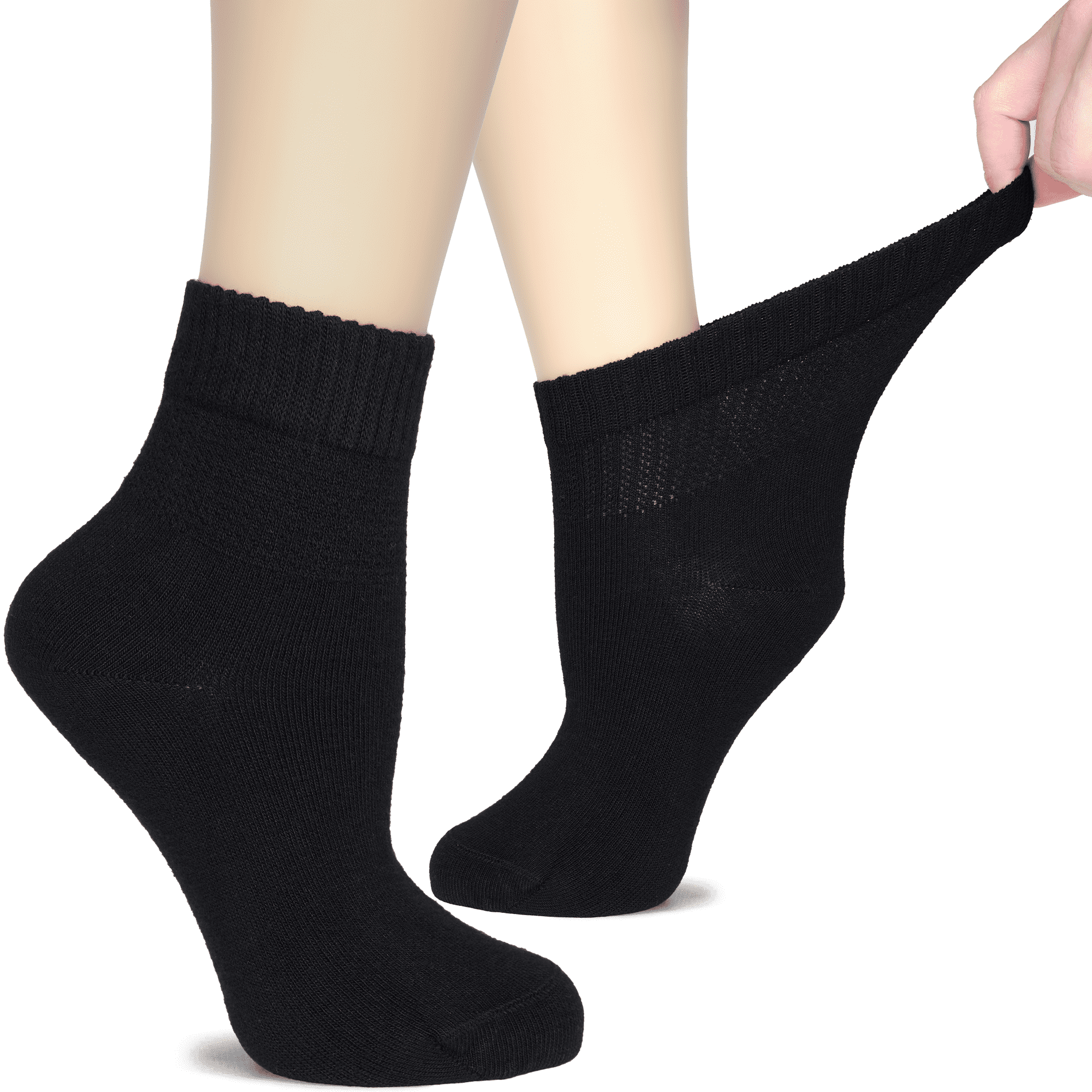 Hugh Ugoli Women's Bamboo Ankle Loose Fit Diabetic Socks, 3 Pairs ...