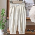thumbnail image 2 of 7-8T Toddler Solid Color Lightweight Jogger Pants, Elastic Waist Loose Casual Trousers for Boys Girls 6 12 Months 2T 3T 4T 5T 6T Loungewear Pants All Seasons,White, 2 of 5