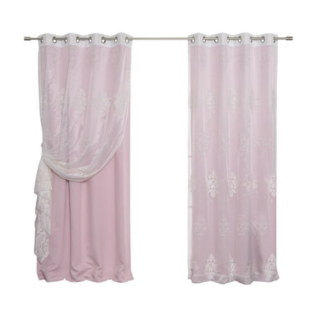 Best Home Fashion Sheer Damask And Blackout Curtains Walmart Com