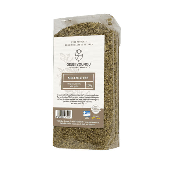 Geusi Vounou Wild Garlic Spice Mix, 100 g – Dried Mediterranean Herb Seasoning for Cooking