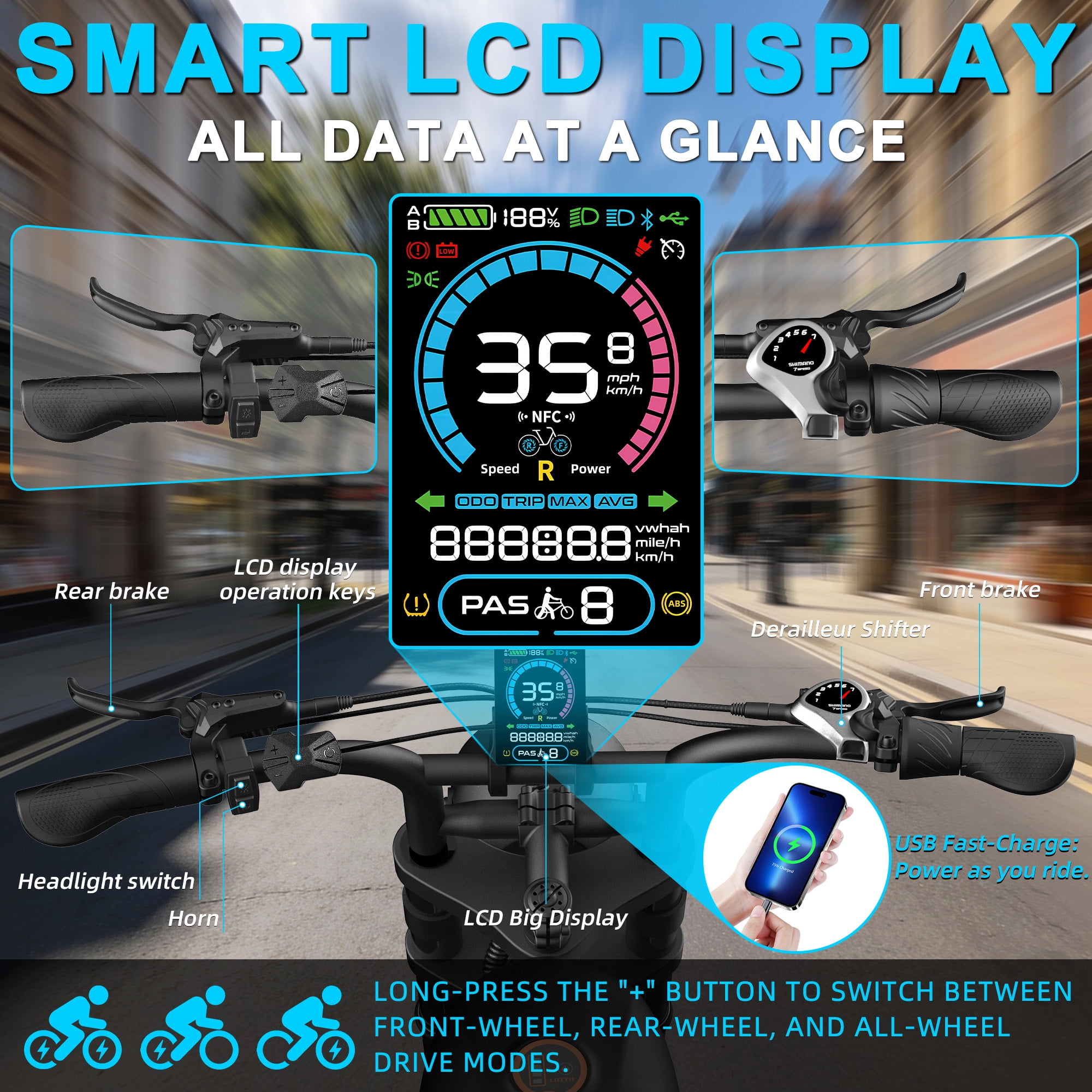YUCHETX Electric Bike for Adults,3000W Peak Dual Motor, 35MPH Top Speed, Max 60-Mile Pedal Assist for City, 48V 35AH Battery,20"×4.0" Fat Tires,UL 2849,Fit for 18+