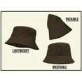 thumbnail image 3 of Bucket Hat For Men Women - Cotton Packable Fishing Cap, Brown L/XL, 3 of 3