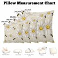 thumbnail image 5 of Throw Pillow Covers, White Daisy Farmhouse 16x16 Pillow Covers for Couch/Sofa/Bed, Garden Floral Honeybees Vintage Decorative Square Linen Cushion Pillowcase for Home Decor, 5 of 9