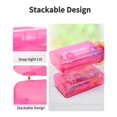 thumbnail image 3 of 6 Pack Clear Pencil Box, Plastic Large Capacity Pencil Boxes Plastic Boxes with Snap-tight Lid, Office Supplies Storage Organizer Box, Stackable Design and Stylish,Green, 3 of 6