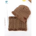 thumbnail image 6 of Deago 2-Pieces Winter Beanie Hat Scarf Set Warm Fleece Lined Knit Hat Neck Scarves for Women Men (Light Brown), 6 of 6