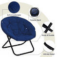 thumbnail image 5 of TANGJEAMER Folding Chair, Saucer Chair with Metal Frame, Comfy Moon Chairs for Bedroom, Living Rooms, Apartments, Garden and Courtyard (Blue), 5 of 7