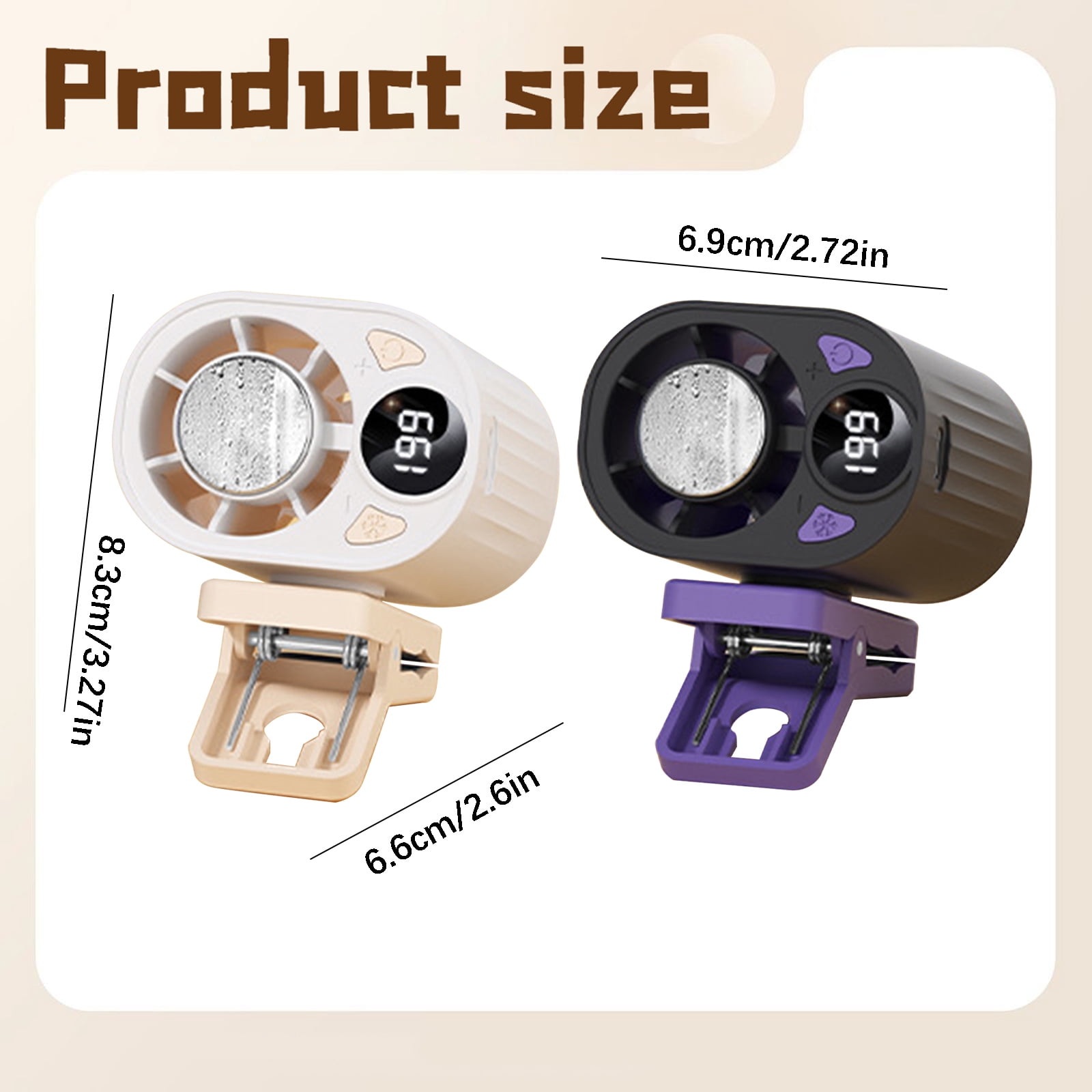 2026 Clip-On Mini Fan, USB Rechargeable Portable Air Conditioner Fan, 3-Speed Silent Bladeless