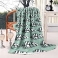 thumbnail image 2 of Green - Based Black and White Geometric Feather Pattern Blanket,Comfortable Soft Flannel Throw Blanket,All Season,Warm Lightweight Blankets for Sofa Bed Couch Living Room Chair,40"x50", 2 of 4