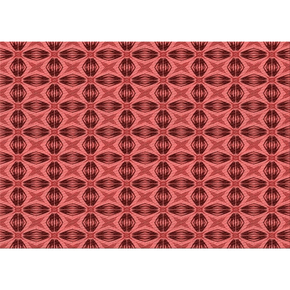 Ahgly Company Machine Washable Indoor Rectangle Transitional Red Area Rugs, 5' x 8'