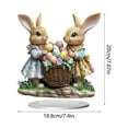 thumbnail image 3 of RKSTN Easter Decorations Eggs Bunny, 2D Tabletop Centerpiece, Decor Bunny Figurine for Home Room Table Office Party (Happy Easter), 3 of 6