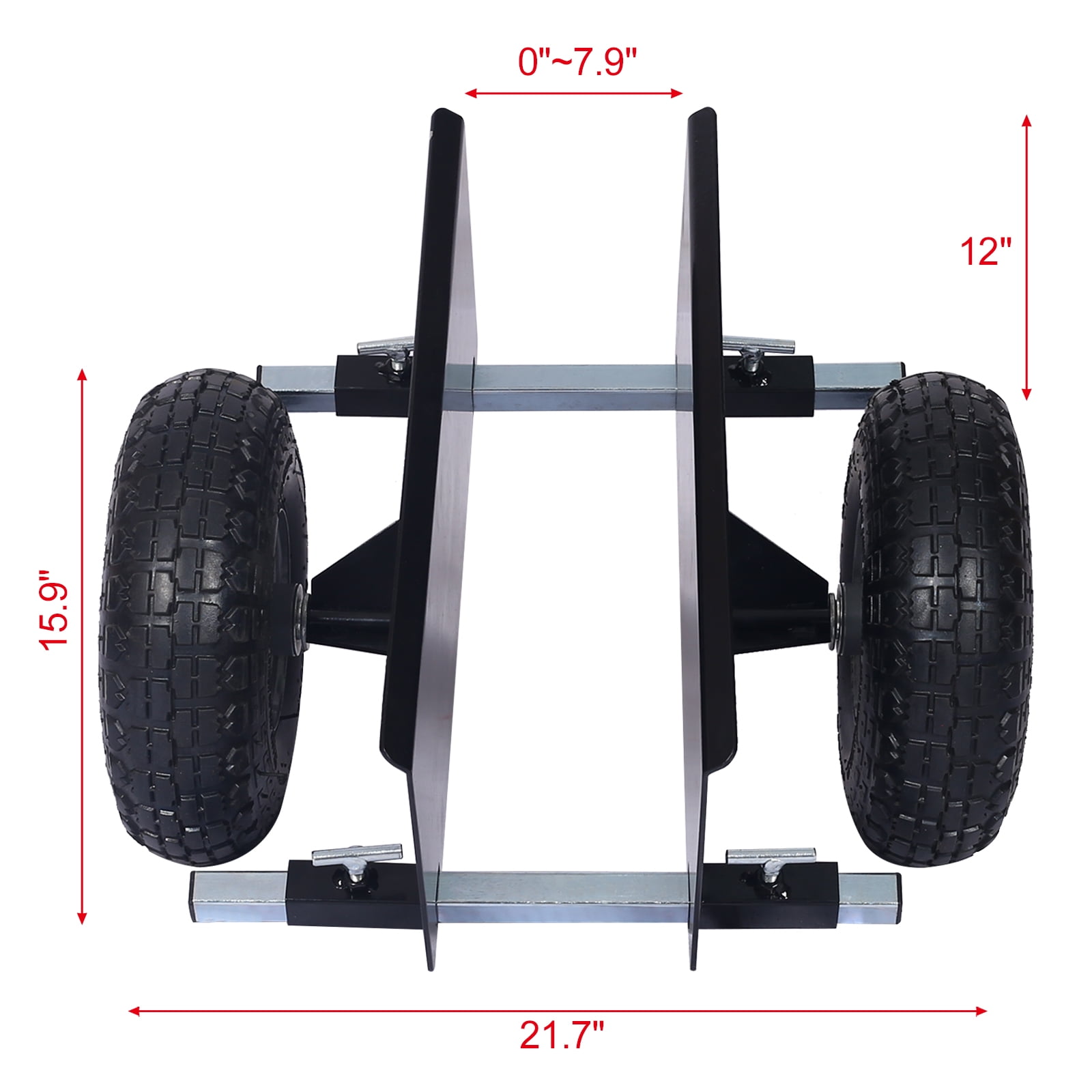 Holaki 600lb Panel Dolly, 10in Pneumatic Wheels, Black