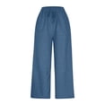 thumbnail image 6 of TIREOW Girls Soft Jeans Solid Color Loose Fit Casual Straight Wide Leg Elastic High Waist Drawstring Denim Pants Kids Children Daily Denim Trousers, 6 of 9