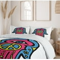 thumbnail image 6 of Ambesonne Hamsa Duvet Cover Sets, Hippie Boho Hand, 2-Queen, Pink Blue Yellow, 6 of 6
