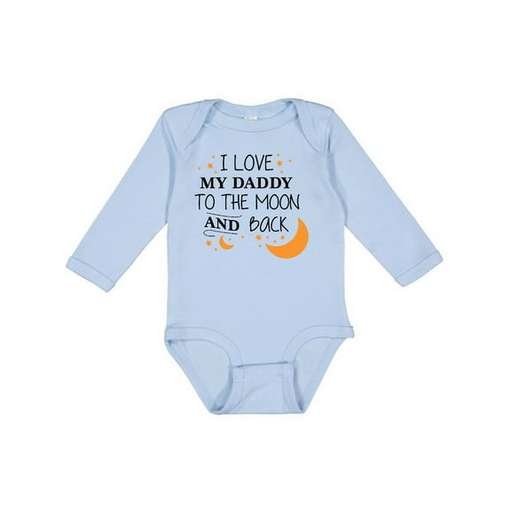 Inktastic I Love My Daddy to the Moon and Back Boys or Girls Long Sleeve Baby Bodysuit