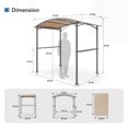thumbnail image 3 of Kullavik Set of 2 8x5ft Metal BBQ Grill Gazebo with Removable Khaki Canopy -Outdoor Canopy Tent with Single-Tier Soft Top,Gazebo Shelter with Mesh Side Shelves for Backyard,UV Protection, All-Weather, 3 of 6