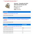thumbnail image 2 of Alternator - Compatible with 2003 - 2005 Chevy Silverado 3500 2004, 2 of 2