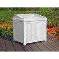 thumbnail image 4 of Suncast Outdoor 22 Gallon Resin and Wicker Deck Box with Seat, White, 4 of 4