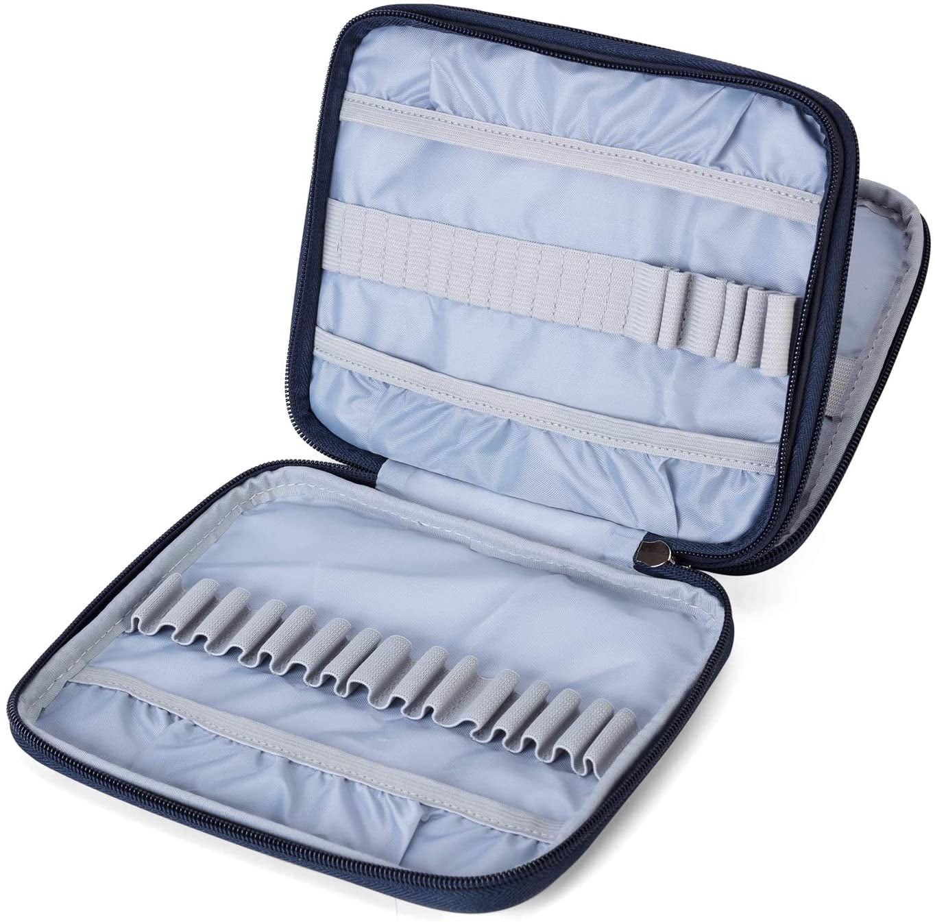 Organizer Case for Interchangeable Circular Knitting Needles, Crochet Hooks and Accessories, Keep All in Place Easy to Carry, Cats Blue (No Accessories Included)