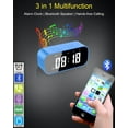 thumbnail image 3 of Alarm Clock with Bluetooth Speaker for Heavy Sleepers Adults,Digital Clock for Bedroom,Dual Alarms with Mirror LED Display,USB Charger,Ok to Wake Up for Kids,Teens (Blue), 3 of 7