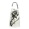 thumbnail image 2 of Pofeuu Black And White Rose Print Waterproof Apron with Pockets Adjustable Cooking Aprons Kitchen Bib for Baking Household Cleaning, 2 of 8