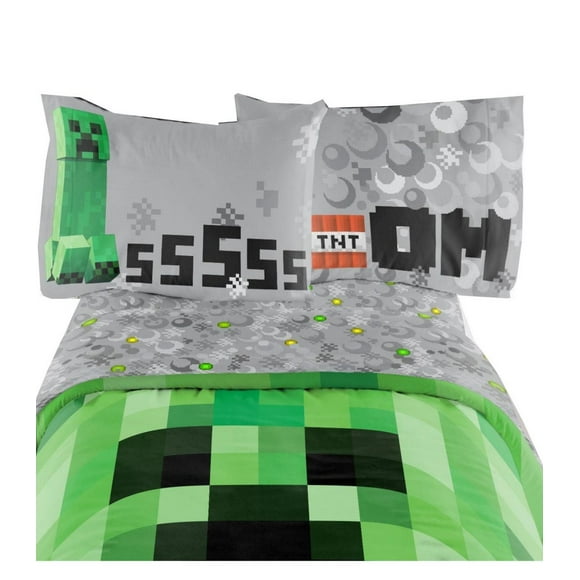 Minecraft 4-Piece Full Sheet Set, 100% Polyester