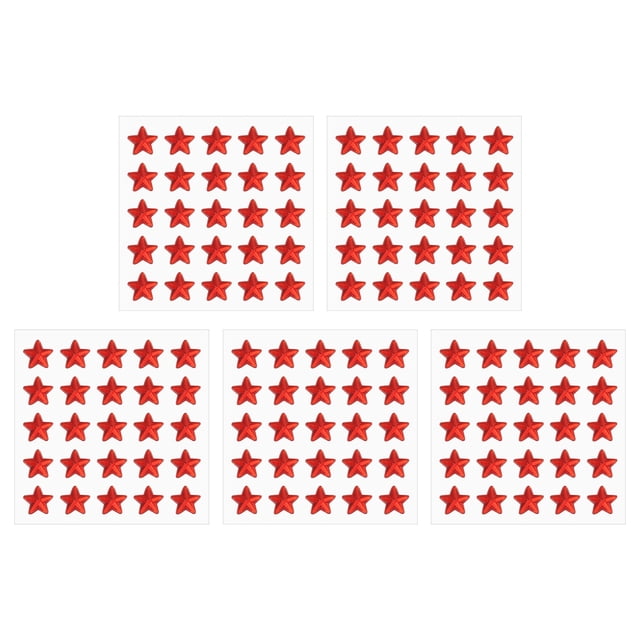 Uxcell Pegatinas de Estrellas, Pegatinas de Joyas de Estrás Acrílicas Autoadhesivas para Decoración de Uñas Rojas