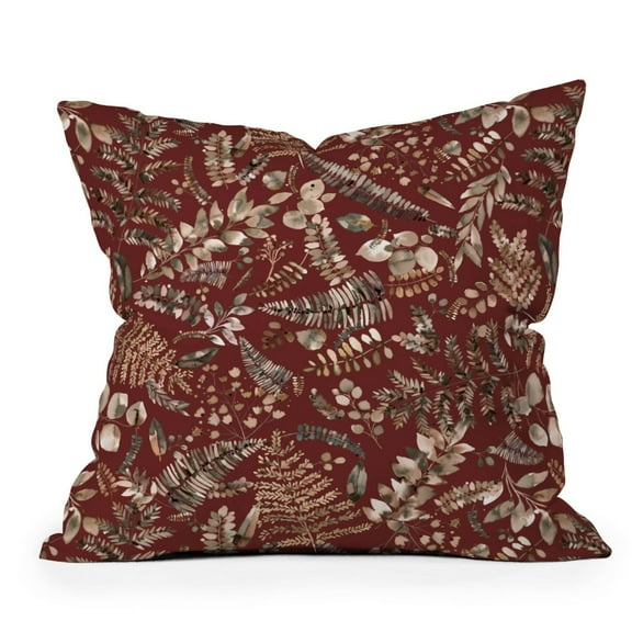 16"x16" Ninola Design Botanical Collection Organic Holiday Square Throw Pillow