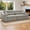 White+green, variant on YWEN Striped Bouclé Compressed Sponge Sofa 3 Seater Modern Upholstered Couch Convertible Floor Seating Lounge with Throw Pillows Minimalist Deep Seat Loveseat for Living Room Apartment Home
