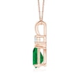 thumbnail image 2 of Angara Necklace - Natural 1.2 ct Emerald Teardrop Pendant Necklace with Diamond in 14K Rose Gold for Women (Size-9x6mm) | May Birthstone, Birthday, Anniversary, Christmas, Jewelry Gift for Women, 2 of 10