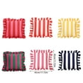 thumbnail image 3 of Striped Velvets Cushion Cover With Ruffled Edges Soft Polyester Fabric Stylish Home Decors Square Throw Pillow Case, 3 of 9