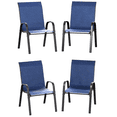 thumbnail image 6 of AMOPATIO Patio Chairs Set of 4, Outdoor Stackable Dining Chairs for All Weather, Breathable Garden Outdoor Furniture for Backyard Deck, Deep Blue, 6 of 7
