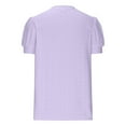 thumbnail image 5 of Kovlvoll Womens Short Sleeve Tops Summer Eyelet Crew Neck Solid Color Loose Casual Top T-Shirts, 5 of 7