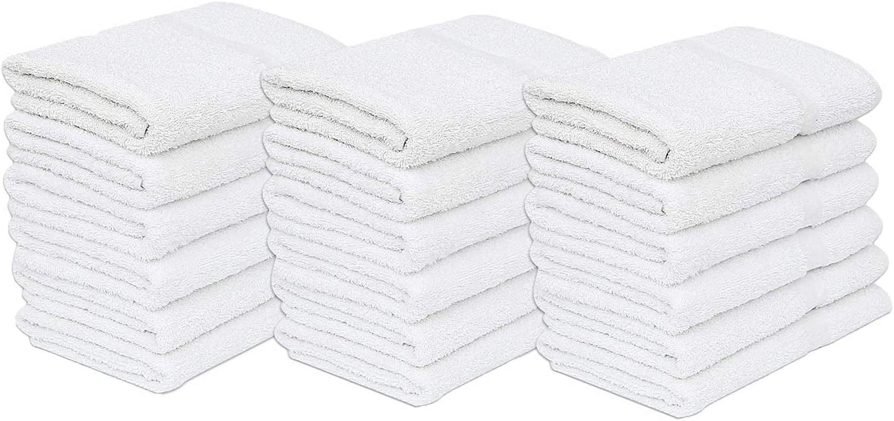 GOLD TEXTILES 120 Pack White Bulk Bath Towels 22x44 Inch Cotton Blend Lightweight Quick Drying Easy Care