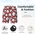 thumbnail image 6 of Picia Cute Baseball pattern Mens Swim Trunks with Compression Liner Stretch Beach Shorts Quick Dry with Zipper Pockets No-Chafing Board Shorts-X-Large, 6 of 9