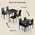 thumbnail image 6 of Asofer 5 Piece Wood & Metal Kitchen Table and Chairs Set, Small Dining Table Set for 4 with PU Leather Upholstered Chairs for Small Spaces, Black, 6 of 10