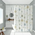 thumbnail image 6 of Vfedsrsge Waterproof Plastic Shower Curtain with Hooks - Fish & Blue Flower Pattern, White, Quick-Dry, Rust-Resistant Grommets, Easy Clean, for Bathroom Dorm Hotel Decor, 6 of 6