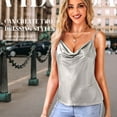 thumbnail image 3 of VIDUSSA Women's Sparkly Tank Tops Cowl Neck Sleeveless Glitter Dressy Casual Cami Shirt Shimmer Camisole Silver XL, 3 of 4