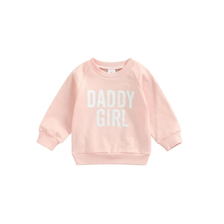 

Bagilaanoe Newborn Baby Girl Sweatshirt Long Sleeve Daddy s Girl Letter Print Pullover 3M 6M 12M 18M Fall Tops Pink