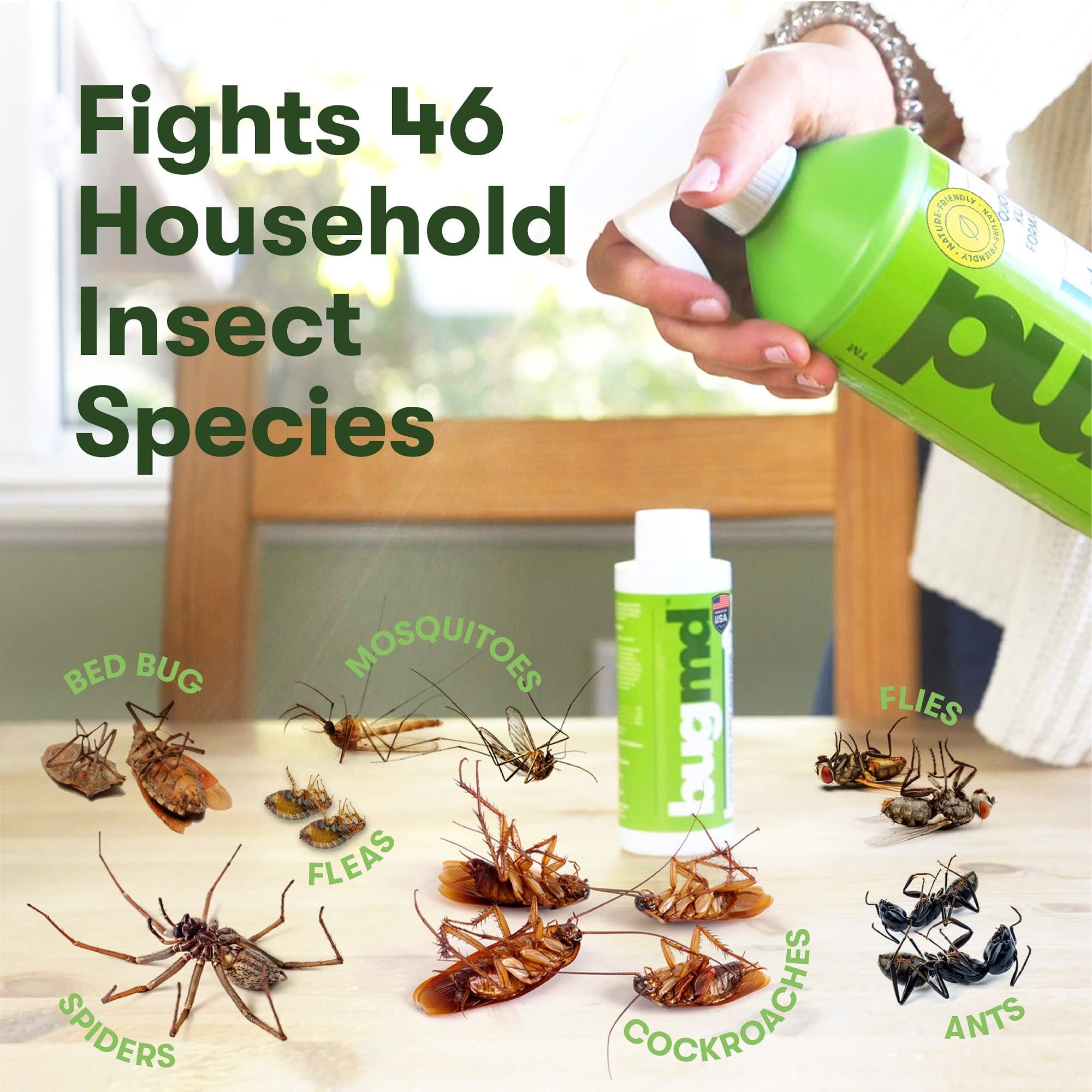  BugMD Mosquito Amigo Natural Plant-Based Pest Control Spray, Kills Mosquitoes, Fleas & Ticks, Spiders, Ants, Insects and More, Treats  Up to 5,000 Square Feet