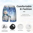 thumbnail image 3 of Balery Christmas Snowman In The Snow Bañador para hombre, shorts de playa de secado rápido con entrepierna y forro de compresión-3X-Large, 3 of 6