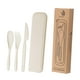 thumbnail image 2 of Juego de cubiertos compacto con estuche de transporte para actividades al aire libre y reuniones familiares Beige, 2 of 8
