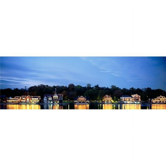 Boathouse Row Philadelphia Pennsylvania USA Poster Print - 36 x 12