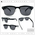thumbnail image 2 of Mens Half rim Rectangular Luxury Hipster Shade Sunglasses Matte Black, 2 of 9