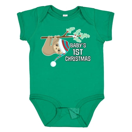 

Inktastic Babys 1st Christmas Sloth Gift Baby Boy or Baby Girl Bodysuit