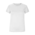 thumbnail image 5 of Womens Basic Short Sleeve Slim Fit T Shirts Ndbuld Women's Casual Solid Color Short-Sleeved Crew-Neck Top,White,M, 5 of 6