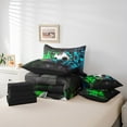 thumbnail image 4 of Erosebridal Sport Soccer Bedding Sets Twin Size,Geometric Buffalo Comforter Sets with Sheets,Green Blue Bed in a Bag Twin size,Lightweight Ball Gamer Room Decoration,Reversible,7-Piece, 4 of 6